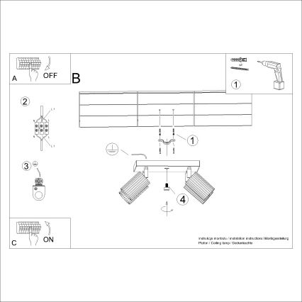Спот KARBON 4xGU10/10W/230V червен