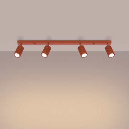 Спот KARBON 4xGU10/10W/230V червен