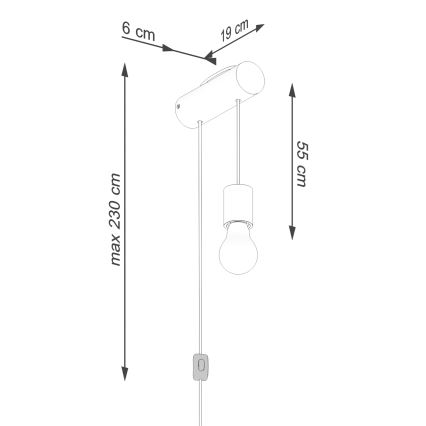 Аплик NIMBI 1xE27/15W/230V бук