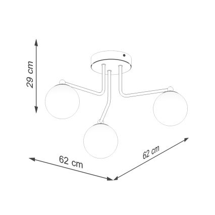 Висящ полилей ASTRAL 3xG9/8W/230V черен