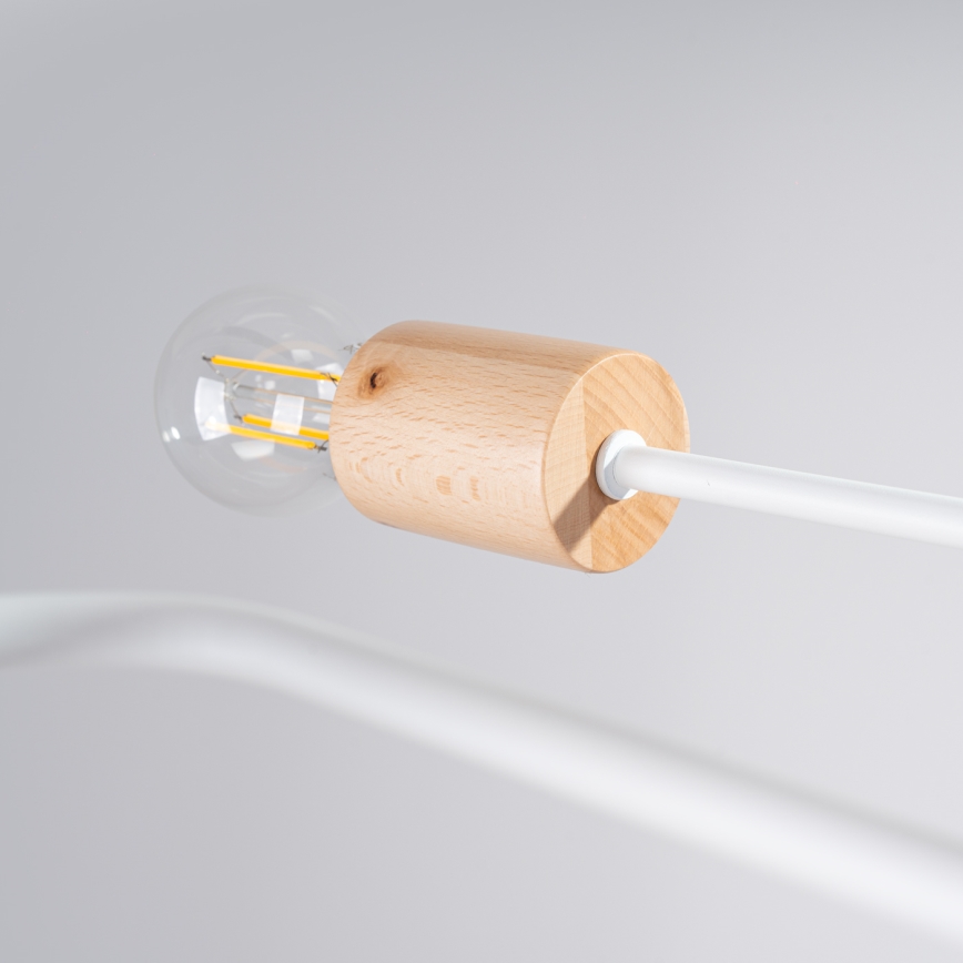 Полилей за повърхностен монтаж TIMBO 8xE27/15W/230V бял/бежов/бук