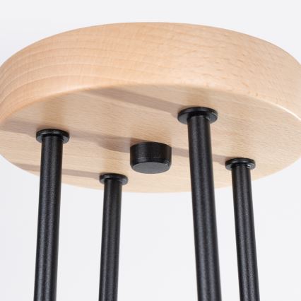 Полилей за повърхностен монтаж TIMBO 4xE27/15W/230V черен/бежов/бук