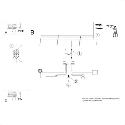 Полилей за повърхностен монтаж TIMBO 4xE27/15W/230V черен/бежов/бук
