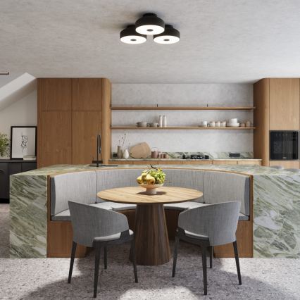 Таванно осветително тяло OMIQ 4xE27/15W/230V Ø 30 см черно