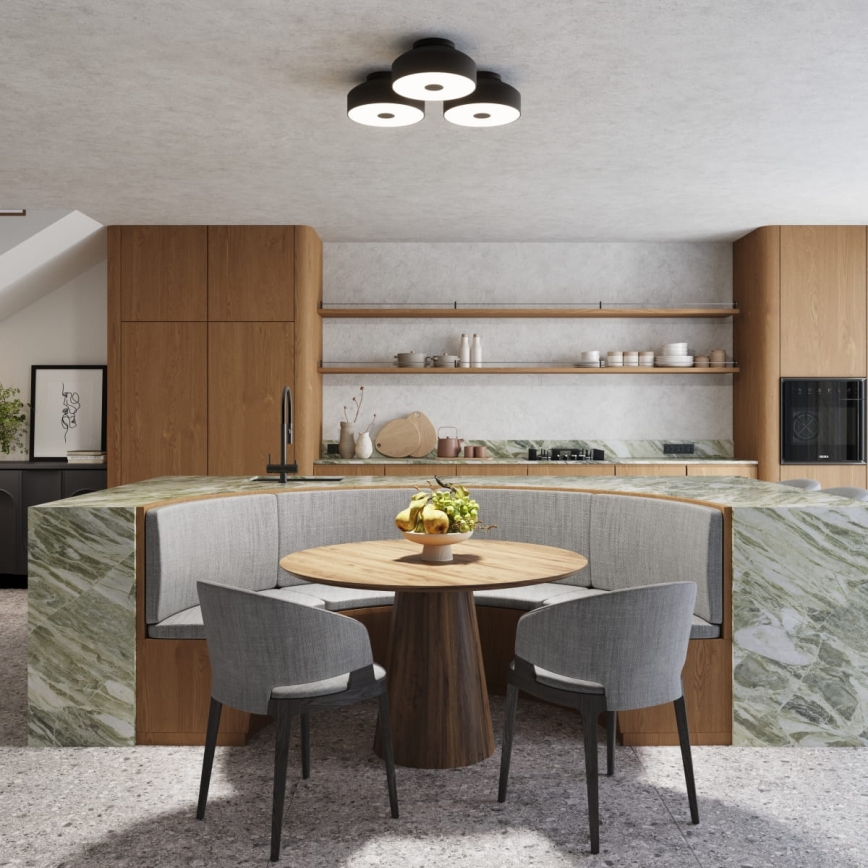 Таванно осветително тяло OMIQ 4xE27/15W/230V Ø 30 см черно