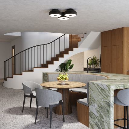 Таванно осветително тяло OMIQ 4xE27/15W/230V Ø 30 см черно