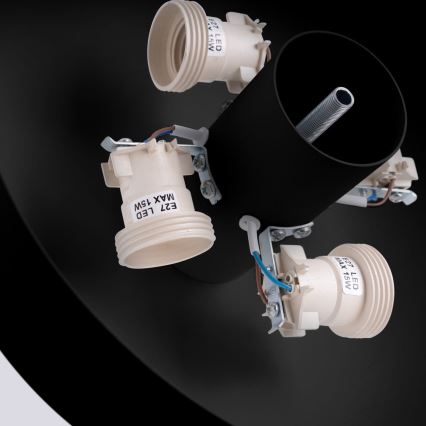 Таванно осветително тяло OMIQ 4xE27/15W/230V Ø 30 см черно