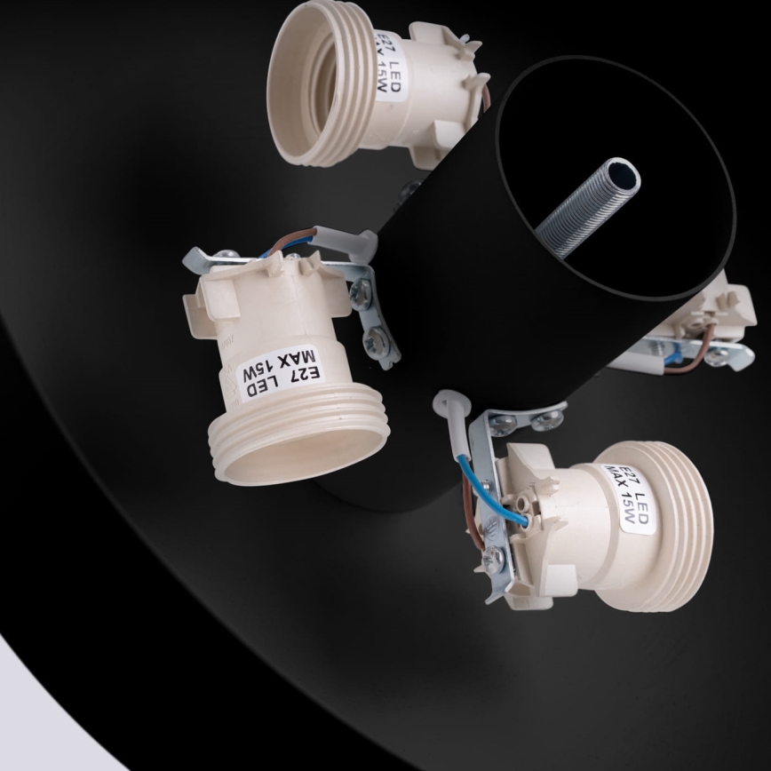 Таванно осветително тяло OMIQ 4xE27/15W/230V Ø 30 см черно