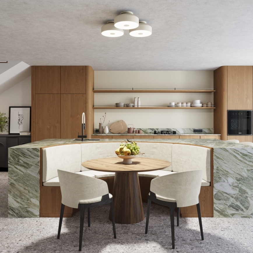 Таванно осветително тяло OMIQ 4xE27/15W/230V Ø 30 см кремаво