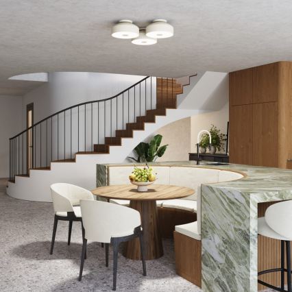 Таванно осветително тяло OMIQ 4xE27/15W/230V Ø 30 см кремаво