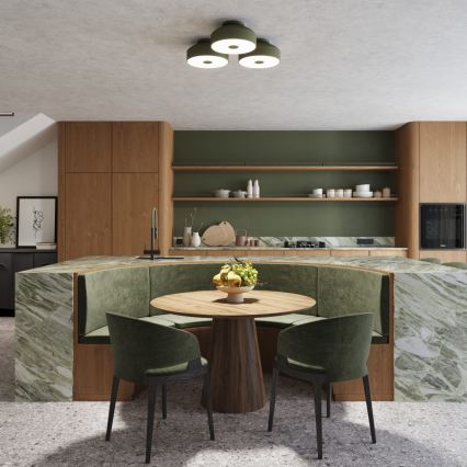 Таванно осветително тяло OMIQ 4xE27/15W/230V Ø 30 см зелено