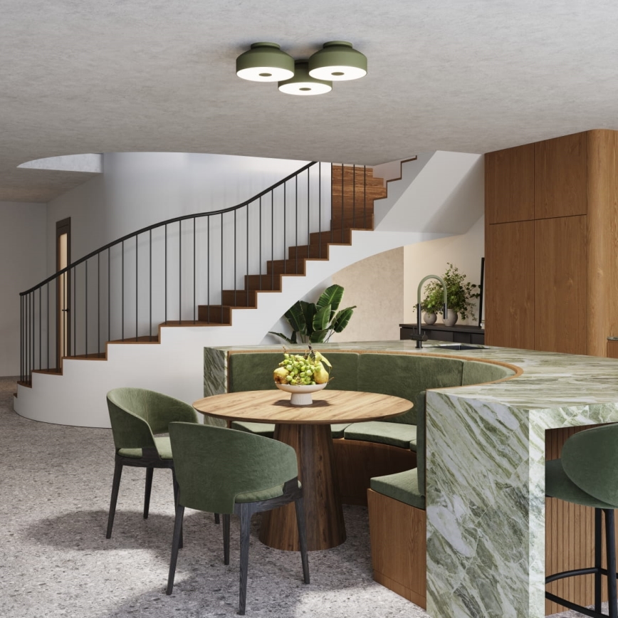 Таванно осветително тяло OMIQ 4xE27/15W/230V Ø 30 см зелено