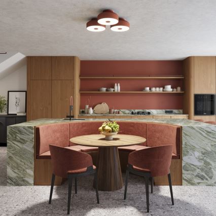 Плафон OMIQ 4xE27/15W/230V Ø 30 см червен