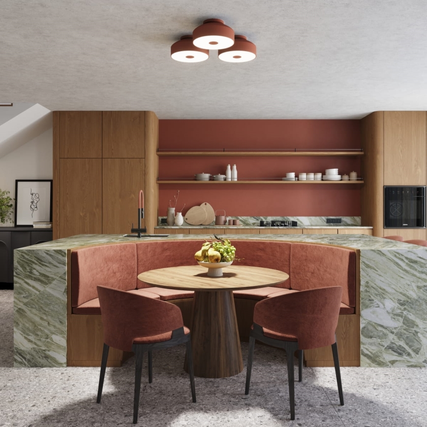 Плафон OMIQ 4xE27/15W/230V Ø 30 см червен