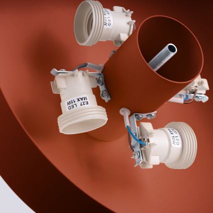 Плафон OMIQ 4xE27/15W/230V Ø 30 см червен