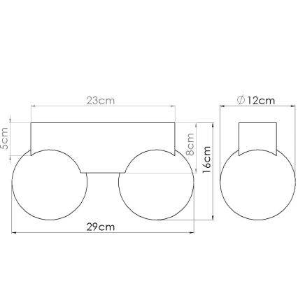 Плафон BULBO 2xG9/8W/230V бук/бял
