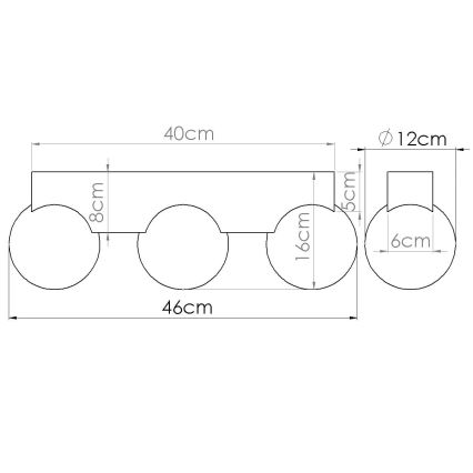 Плафон BULBO 3xG9/8W/230V бук/бял