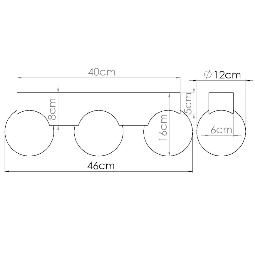 Плафон BULBO 3xG9/8W/230V бук/бял