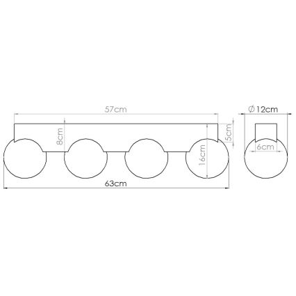 Плафон BULBO 4xG9/8W/230V бук/бял