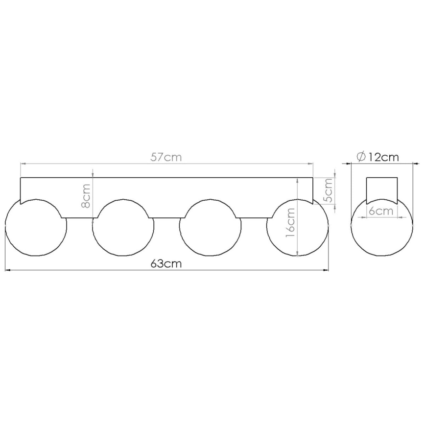 Плафон BULBO 4xG9/8W/230V бук/бял