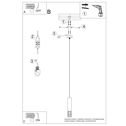 Пендел LAMI 1xGU10/10W/230V бял