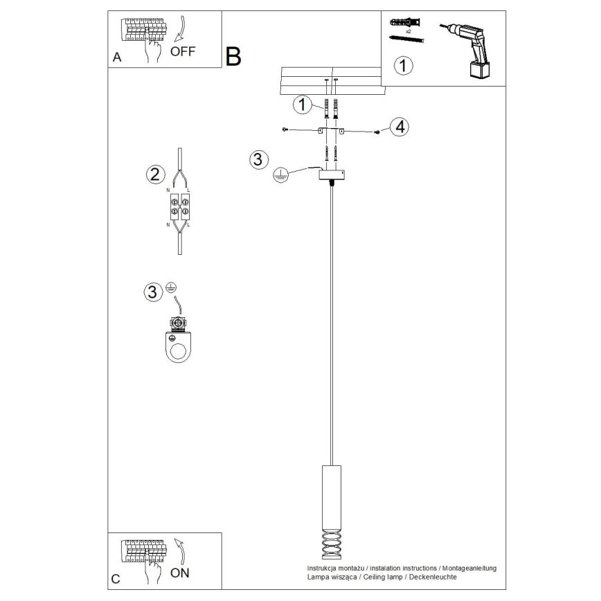 Пендел LAMI 1xGU10/10W/230V бял