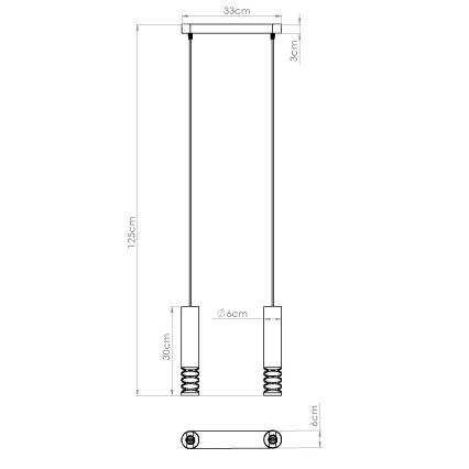 Пендел LAMI 2xGU10/10W/230V бял