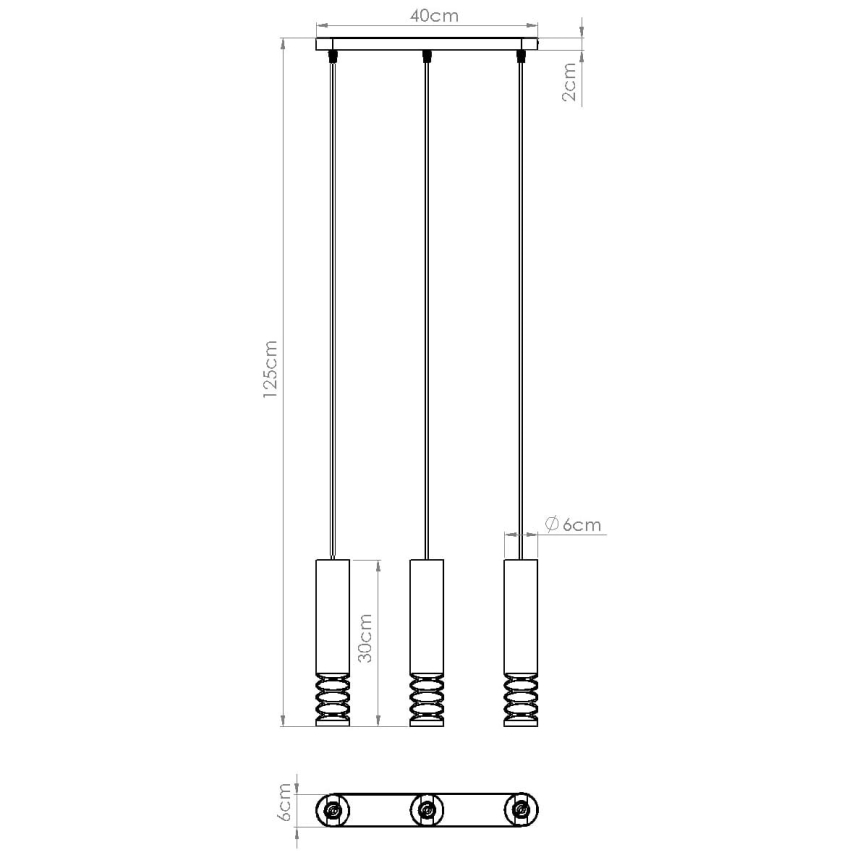 Пендел LAMI 3xGU10/10W/230V бял