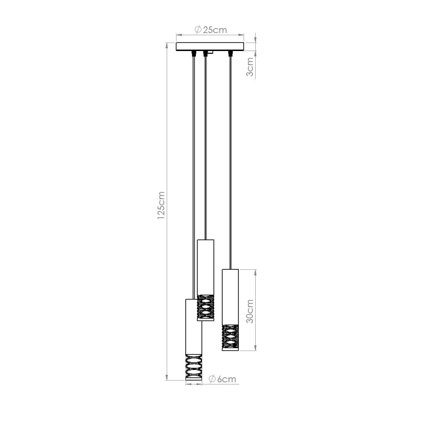 Пендел LAMI 3xGU10/10W/230V бял