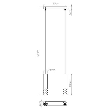 Пендел LIRO 2xGU10/10W/230V бял