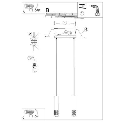 Пендел LIRO 2xGU10/10W/230V бял