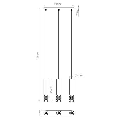 Пендел LIRO 3xGU10/10W/230V бял
