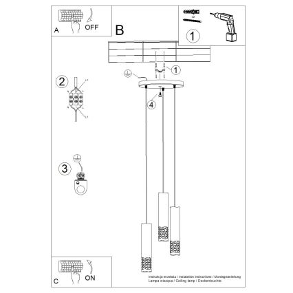 Пендел LIRO 3xGU10/10W/230V бял