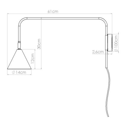 Аплик NOX 1xE14/10W/230V черен