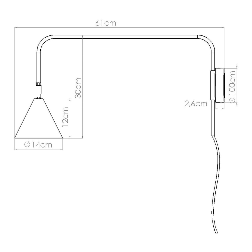Аплик NOX 1xE14/10W/230V черен