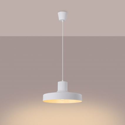 Пендел BILO 1xE27/15W/230V Ø 35 см бял