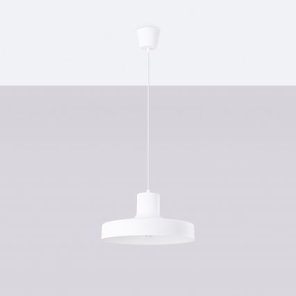 Пендел BILO 1xE27/15W/230V Ø 35 см бял