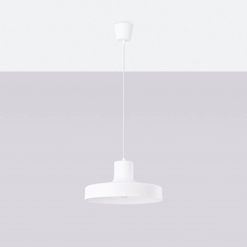 Пендел BILO 1xE27/15W/230V Ø 35 см бял