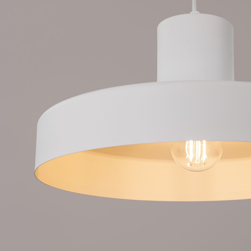 Пендел BILO 1xE27/15W/230V Ø 35 см бял