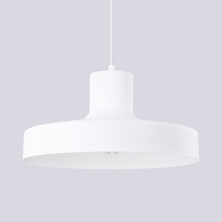Пендел BILO 1xE27/15W/230V Ø 35 см бял