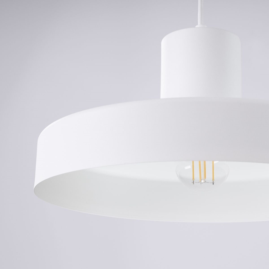 Пендел BILO 1xE27/15W/230V Ø 35 см бял