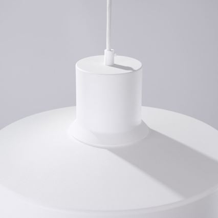 Пендел BILO 1xE27/15W/230V Ø 35 см бял