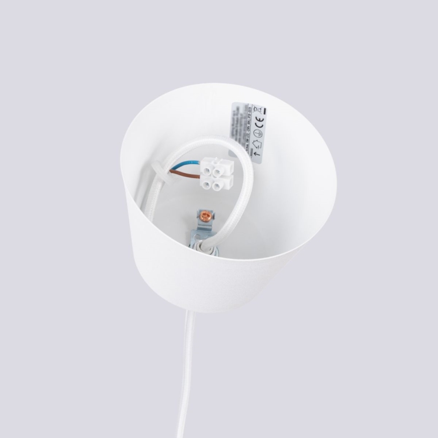 Пендел BILO 1xE27/15W/230V Ø 35 см бял