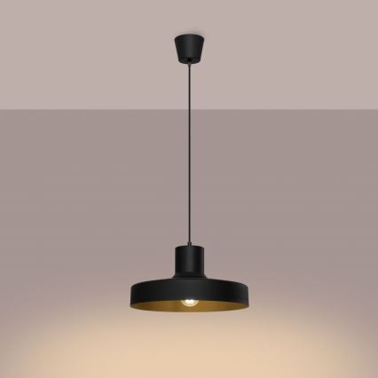 Пендел BILO 1xE27/15W/230V Ø 35 см черен