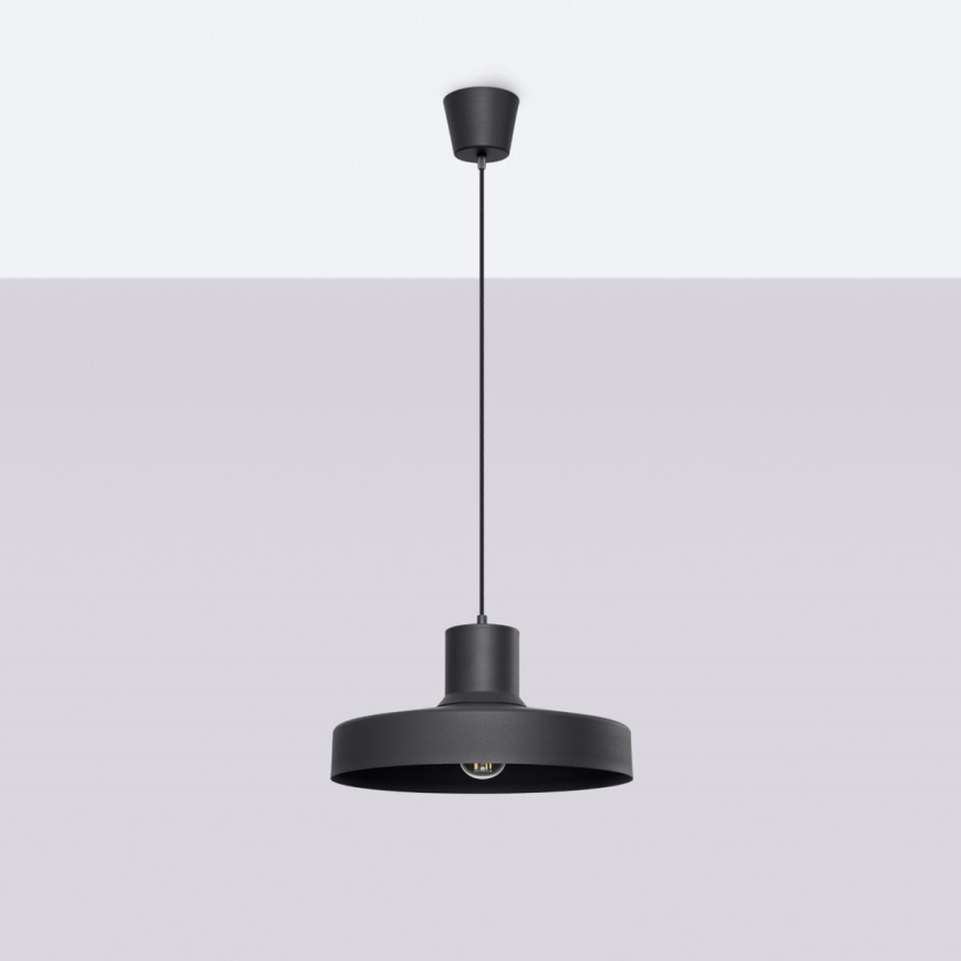 Пендел BILO 1xE27/15W/230V Ø 35 см черен