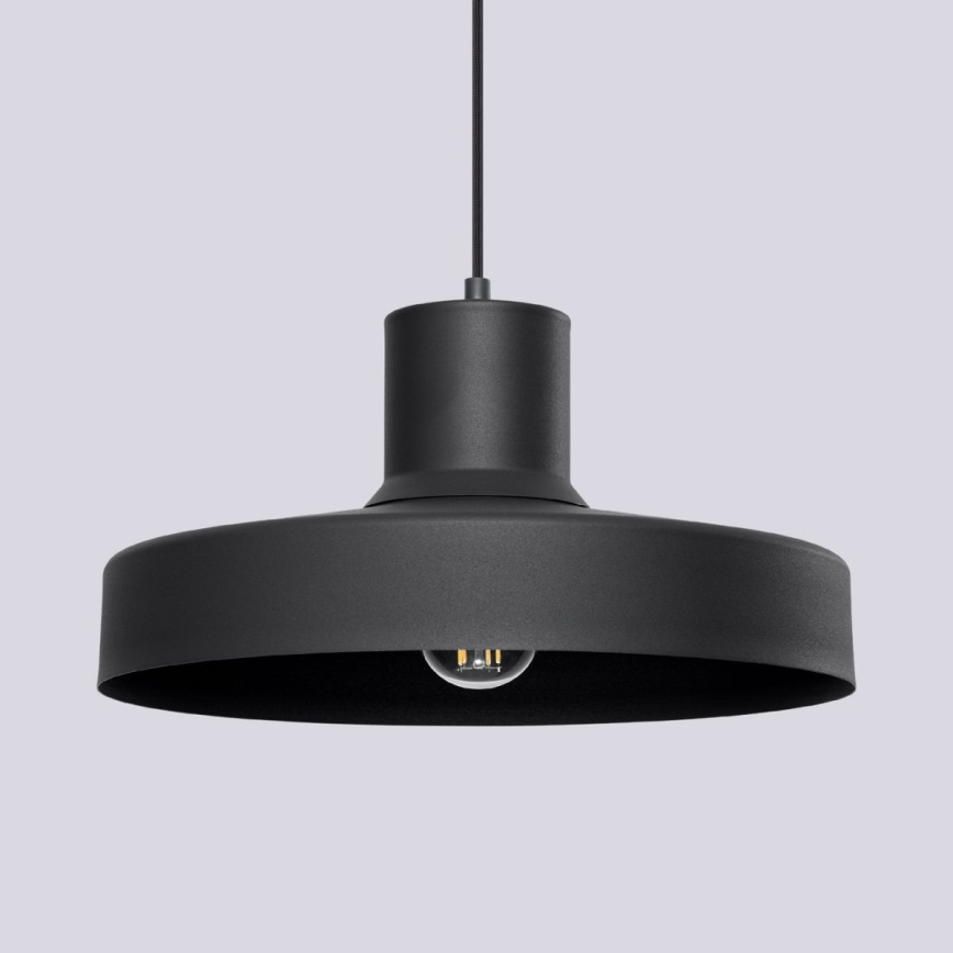 Пендел BILO 1xE27/15W/230V Ø 35 см черен