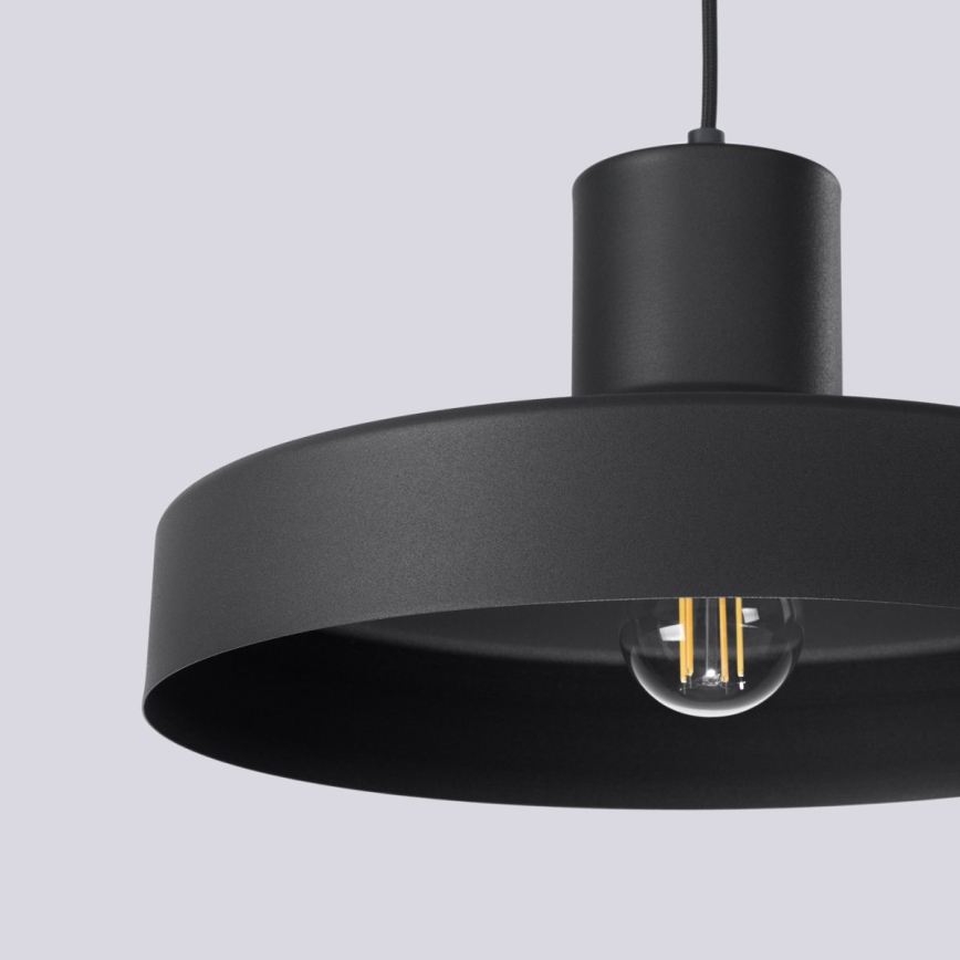 Пендел BILO 1xE27/15W/230V Ø 35 см черен
