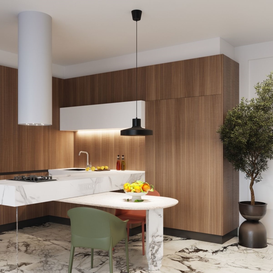 Пендел BILO 1xE27/15W/230V Ø 35 см черен