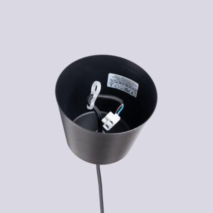 Пендел BILO 1xE27/15W/230V Ø 35 см черен