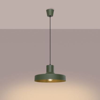 Пендел BILO 1xE27/15W/230V Ø 35 см зелен